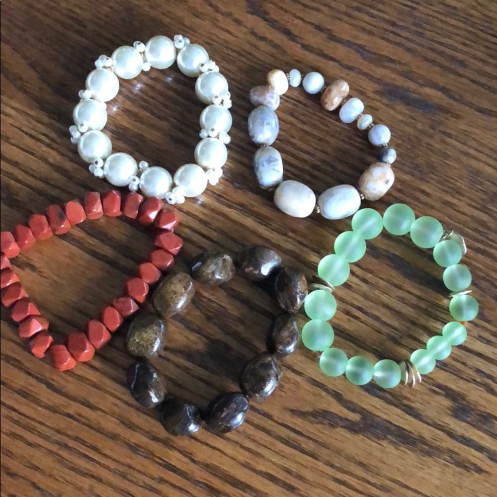 FIVE BRACELETS! Chunky fun bracelets